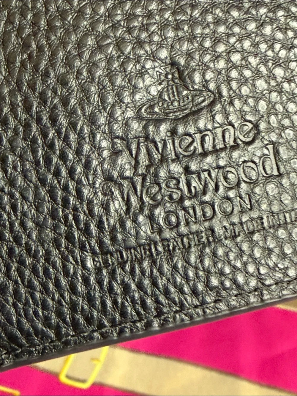 Vivienne Westwood Black Textured Envelope Wallet with Gold Orb Logo